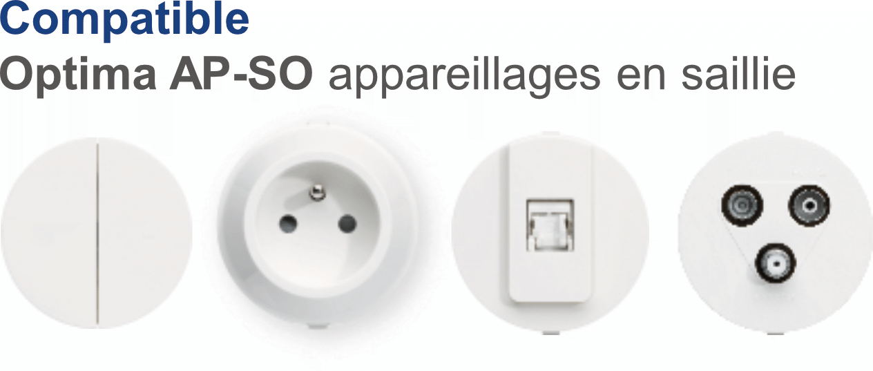 Moulure électrique PVC IBOCO Optima – Système goulotte saillie 2 m blanc RAL 9010 - Vue 3