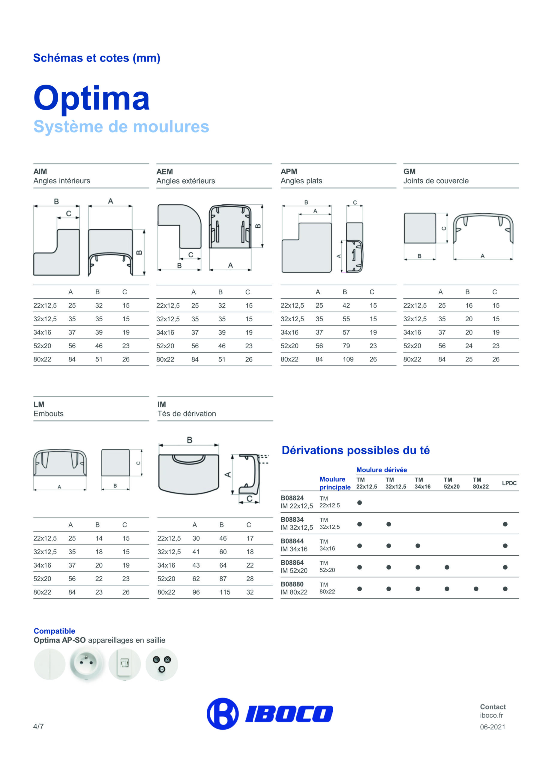 Moulure électrique PVC IBOCO Optima – Système goulotte saillie 2 m blanc RAL 9010 - Vue 5
