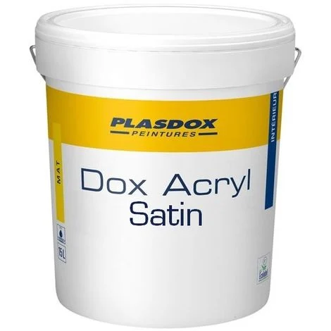 Peinture de finition satinée PLASDOX Dox Acryl Satin BLANC 15L